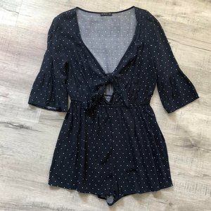 COTTONON SZ:S NAVY STAR FRONT TIE ROMPER